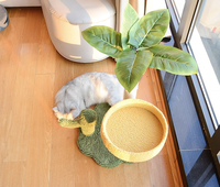 Poteau à gratter mignon de cactus de cocotier simulé avec plate-forme et nid grand espace