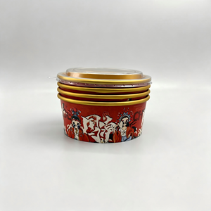 Bol en papier de luxe doré/argenté avec logo personnalisé, revêtement PE, imperméable et résistant à l'huile, pour plats à emporter - Product Image 1