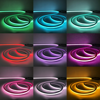 Bande lumineuse LED néon RGB à pliage supérieur 24V 16*17mm IP68 étanche pour piscine extérieure, bar, façade de bâtiment, pont résidentiel