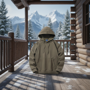 เสื้อฮู้ดดี้ผู้ชายผ้าฝ้ายฟลีซหนานุ่มทรงปกติ พิมพ์โลโก้ตามสั่ง ปักลาย 3 มิติ มีกระเป๋า ไซส์ใหญ่ สตรีทแวร์ 370gsm - Product Image 2