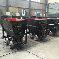 Chariot benne minier en V de 1,1 m³ avec ouverture de 600 mm pour le transport de minerai, charbon, pierre et minerais