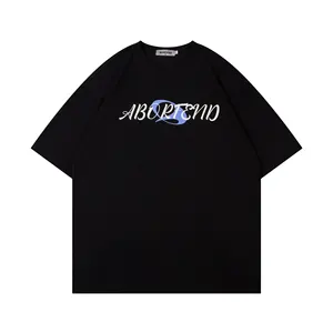 Individuelles schwergewicht Übergröße T-Shirt Drop-Shoulder-T-Shirts Baumwolle Straßen-T-Shirt mit Logo individuelles Muster T-Shirt Unisex