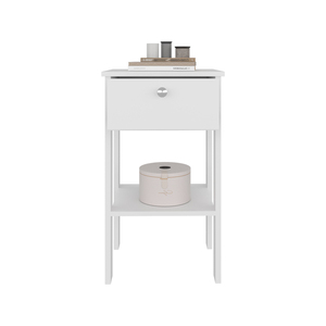 Scooba Stand Wood Nightstand 1 <b>Drawer</b> Open Shelf Bedroom Storage - Product Image 3