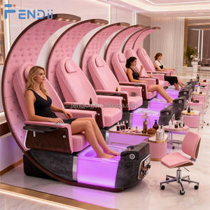 Cadeiras de <span class=keywords><strong>Pedicure</strong></span> Profissionais para Salão de Beleza com Spa Elétrico para os Pés e Massagem, Encosto Alto Ajustável - Product Image 3