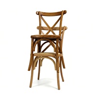 Chaise de salle à manger vintage en bois courbé avec dossier en X, assise rembourrée en rotin et mousse, pour restaurant et café