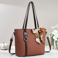 Sacs à bandoulière de luxe pour femme, sacs fourre-tout avec foulard en soie, sacs à bandoulière grande capacité pour femme