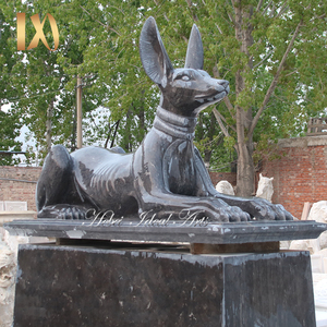 Estatua de Mármol de Perro Anubis Guardián de Tamaño Real, Diseño Clásico, <span class=keywords><strong>Escultura</strong></span> de Perro Dios <span class=keywords><strong>Egipcio</strong></span> Antiguo - Product Image 2