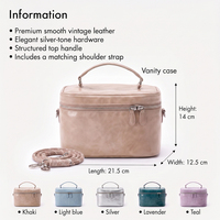 Sac de voyage personnalisé LZ, trousse de maquillage unique en cuir, boîte de toilette portable avec sangle, pochette cosmétique, sac de rangement à étiquette privée