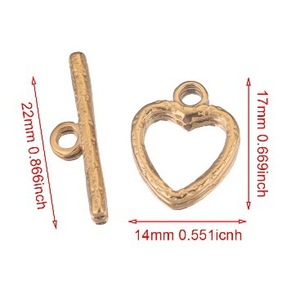 ACEWORKS Toggle Clasp 18K Gold Plated Stainless Steel <b>Spacers</b> | Heart Swirl Bar Lock Designs DIY Bracelet & Necklace Making - Product Image 6