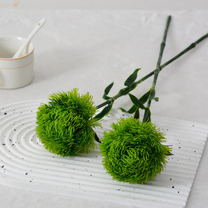 Vente directe d'usine, fleurs artificielles en caoutchouc souple, carnations vertes, arrangement floral, décoration d'intérieur, style moderne - Product Image 4