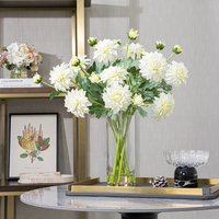 Arrangement de plantes artificielles faites à la main OEM, bouquet de fleurs en soie, fleurs en plastique, vase en verre, tige câblée, taille personnalisée pour mariage