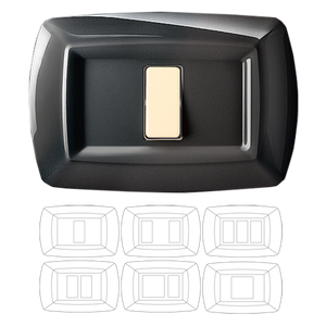 Placca di copertura per interruttore NERA 'ROTONDA' 1 modulo - Product Image 1