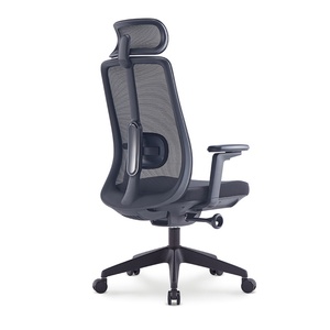 Chaise de bureau de direction ergonomique pivotante à dossier haut, design populaire, en maille, inclinable, avec appui-tête - Product Image 5