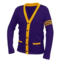 Benutzer definierte Kleidung Hersteller Männer Classic Langarm Uniform Color Block Strick pullover Button V-Ausschnitt Unisex Cardigan Sweater
