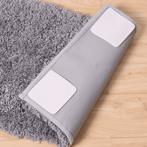 Lot de 4 Fixations Antidérapantes pour Tapis à Technologie d'Aspiration, Bandes Adhésives Réutilisables pour Tapis, Autocollants d'Angle pour Tapis à Forte Adhérence, Amovibles - Product Image 1