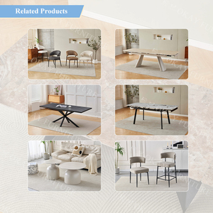 <span class=keywords><strong>Table</strong></span> <span class=keywords><strong>à</strong></span> <span class=keywords><strong>manger</strong></span> <span class=keywords><strong>extensible</strong></span> OKAY en MDF avec placage, base en métal noir en forme de X - Product Image 2