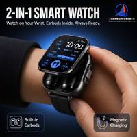 Montre connectée 2-en-1 avec écouteurs sans fil intégrés, logo OEM personnalisé, appels Bluetooth, moniteur d'activité physique, pour la vente en gros mondiale
