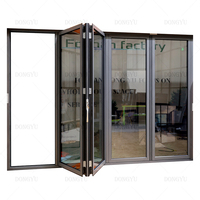 Dongyu Patio extérieur arrière-cour Porte pliante en accordéon à double vitrage Isolation thermique Porte pliante en aluminium