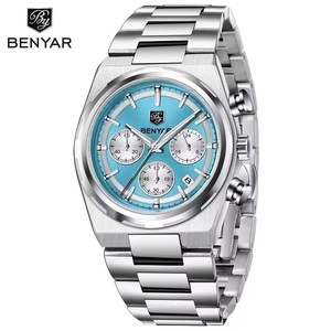 นาฬิกาควอตซ์กันน้ำ BENYAR BY-5204 รุ่นใหม่ แบรนด์ดัง แฟชั่นสำหรับผู้ชาย สายสแตนเลส สไตล์ธุรกิจ ปี 2026 - Product Image 1