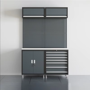 Système de rangement de <span class=keywords><strong>garage</strong></span> modulaire en acier robuste FAYI, établi, armoire à outils, tiroirs, garantie de 3 ans, capacité de charge de 300 kg, antirouille - Product Image 5