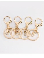 Lot de 3 porte-clés électroplaqués en forme d'homard naturel de Yiwu ; Accessoires de bijoux DIY en alliage de zinc pour sacs, poupées et porte-clés