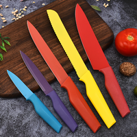 HSK Ensemble de couteaux de cuisine en acier inoxydable durable et coloré avec poignée en PP Gadgets de cuisine de style chinois pour le camping en plein air