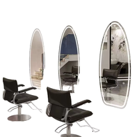 Miroir de sol ovale rétroéclairé par LED, sans cadre, avec capteur tactile, pour salon, barbier, salle de bain, vente en gros