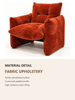 Fauteuil chaise longue moderne en tissu bouclé, fauteuil d'appoint rembourré à siège unique pour salon ou coin lecture