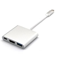 Base de Conexión 3 en 1 Tipo C de Aluminio, HDTV 4K, USB 3.0, Cargador Rápido PD, Hub Convertidor para Portátil, Smartphone y Monitor, Suministro al por Mayor