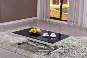 玻璃餐桌套装茶几敞篷经典意大利变身折叠上下餐厅家具 - Product Image 6