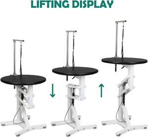 Peluquería para mascotas, elevador redondo iluminado negro, eléctrico para cochecito de espectáculo hidráulico con Led para <span class=keywords><strong>mesa</strong></span> de aseo para perros y gatos - Product Image 4