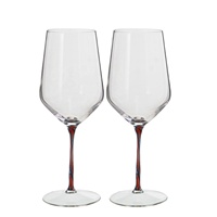 Samyo 370ML Verres à vin blanc uniques en verre borosilicate de haute qualité avec tige colorée en cristal, personnalisables pour événements