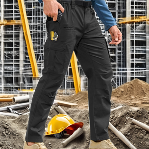 Pantalon de travail Ripstop multi-poches en coton respirant unisexe à manches longues, résistant aux déchirures, avec détection d'aiguilles - Product Image 2
