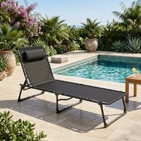 Chaise longue de patio en métal moderne, design nouveau, hauteur réglable, cadre en métal, portable, pliable, surdimensionnée, chaise longue de plage