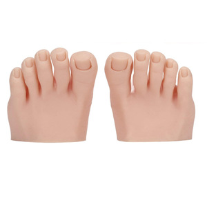 Realistic <b>Silicone</b> Foot Model Light Dark Skin Nail Art Training Practice Display <b>Tool</b> for Academy - Product Image 1