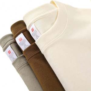 Camisetas negras de algodón 100% de alta calidad de fábrica, Camisetas estampadas con logotipo personalizado de punto con patrón sólido para hombre, camisetas en blanco para hombre - Product Image 1