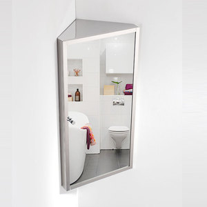 8V in acciaio inox triangolo bagno <span class=keywords><strong>specchio</strong></span> armadio Hole-Free appesa a parete per piccolo appartamento angolo deposito wc - Product Image 2
