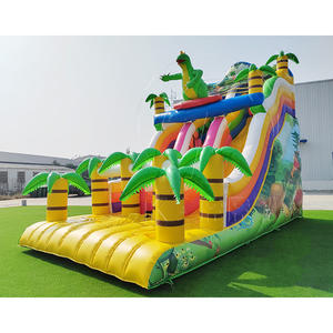 Parc de jeux gonflables complet Dino Park, château gonflable combiné, parc d'attractions gonflable commercial extérieur, toboggans gonflables - Product Image 6