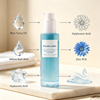 Nettoyant Visage Hydratant Purifiant aux Acides Salicylique et BHA à la Tansy Bleue, Gel Nettoyant pour les Pores, Soin Visage Marque Blanche