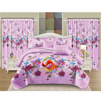 Luxe fleur géométrie 6 pièces 8 pièces ensembles de literie personnaliser pas cher drap de lit ensemble avec rideaux taie d'oreiller housse de couette Drap de lit