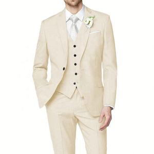 Trajes de Hombre, Traje de Etiqueta de <span class=keywords><strong>3</strong></span> Piezas, Corte Entallado, Un Botón, Color Sólido, para Baile de Graduación, Boda, Fiesta, Blazer - Product Image 2