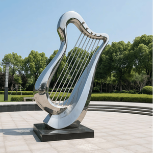 Estátua de Violoncelo, Guitarra, <span class=keywords><strong>Sitar</strong></span> em Aço Inoxidável Personalizada, Escultura de Instrumento de Cordas, Decoração Externa - Product Image 3