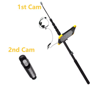 Double caméra de sauvetage PTZ rotative à 360 degrés avec perche télescopique de 5 mètres et écran tactile de 10 pouces