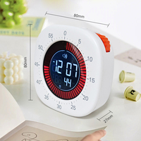 Minuteur numérique visuel intelligent USB 60 minutes pour enfants, idéal pour la cuisine, l'étude et la gestion du temps (type Pomodoro)