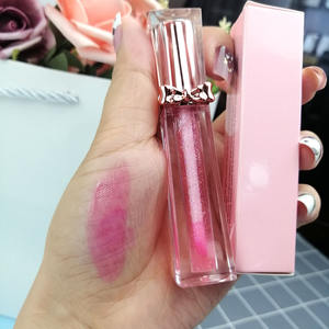 Aceite de labios vegano, maquillaje hidratante con sabor a frutas, Etiqueta Privada, tubo de lazo de oro rosa, bálsamo labial líquido, aceite de labios brillante - Product Image 2