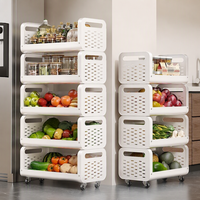 Étagère de rangement métallique multicouche robuste de qualité supérieure, mobile, pour cuisine et salon, avec rangement supérieur multicouche