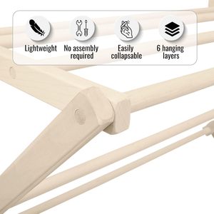 Prezzo di fabbrica in legno pieghevole in piedi appendiabiti <span class=keywords><strong>Airer</strong></span> casa indumento appendiabiti per il cappotto e panno di asciugatura in piccoli spazi - Product Image 6