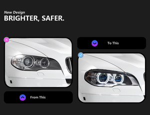 Kit de modernisation de phares <span class=keywords><strong>LED</strong></span> pour BMW X5 E70 2007-2013, avec feux de jour <span class=keywords><strong>LED</strong></span> Angel Eyes, Plug & Play - Product Image 4