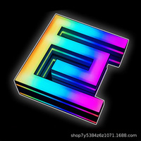 Panneau de porte en couleur Symphony 3D avec lumière LED lumineuse à sept couleurs pour la publicité en plein air dans les magasins et les bars