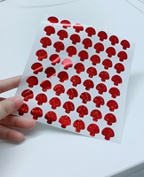 Autocollants holographiques à gratter en forme de champignon, étiquettes autocollantes pour défi d'épargne, organisateur d'argent et tableaux de récompenses